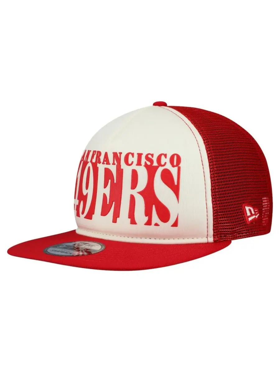 New Era Мужская кремово-алая кепка-бейсболка San Francisco 49ers Cutout A-Frame 9FIFTY с — изображение 2 из 4, кремовый