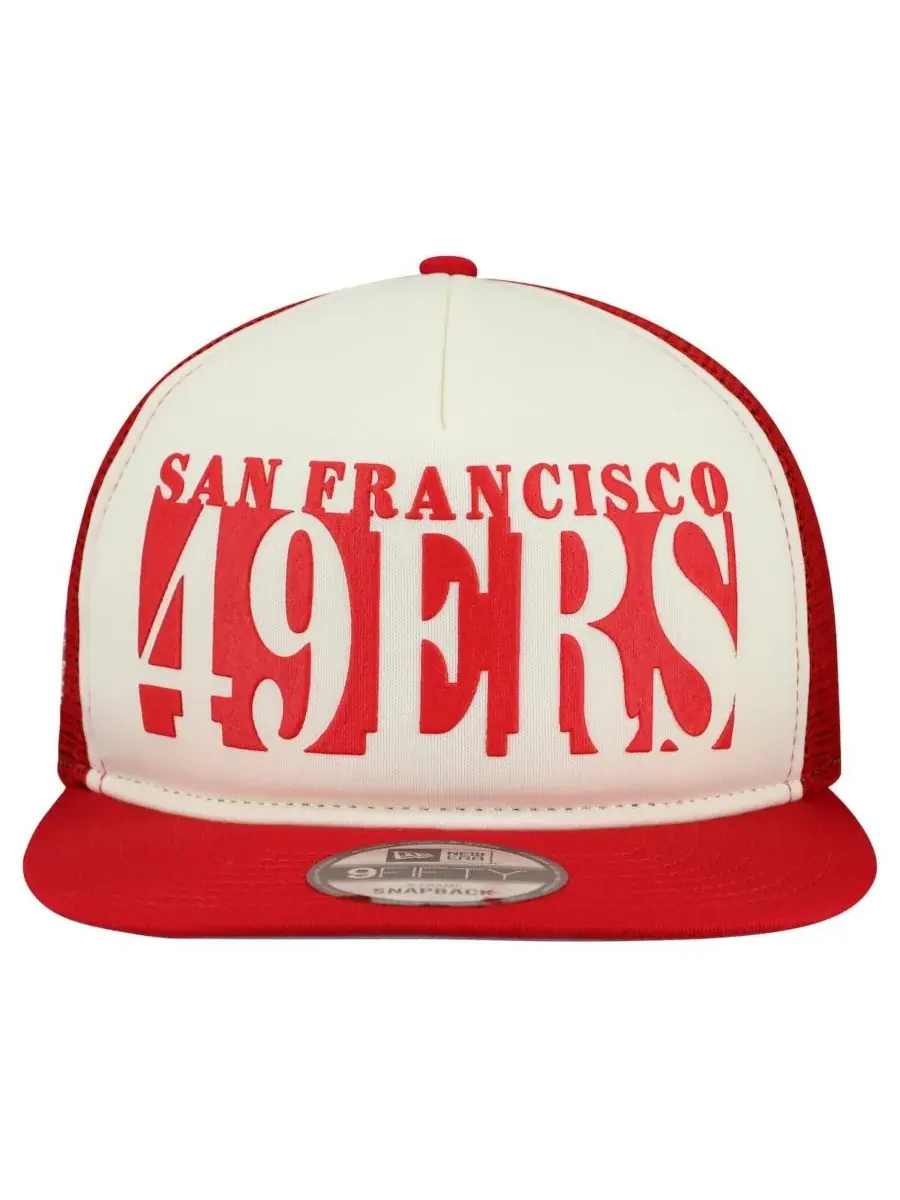 New Era Мужская кремово-алая кепка-бейсболка San Francisco 49ers Cutout A-Frame 9FIFTY с — изображение 3 из 4, кремовый