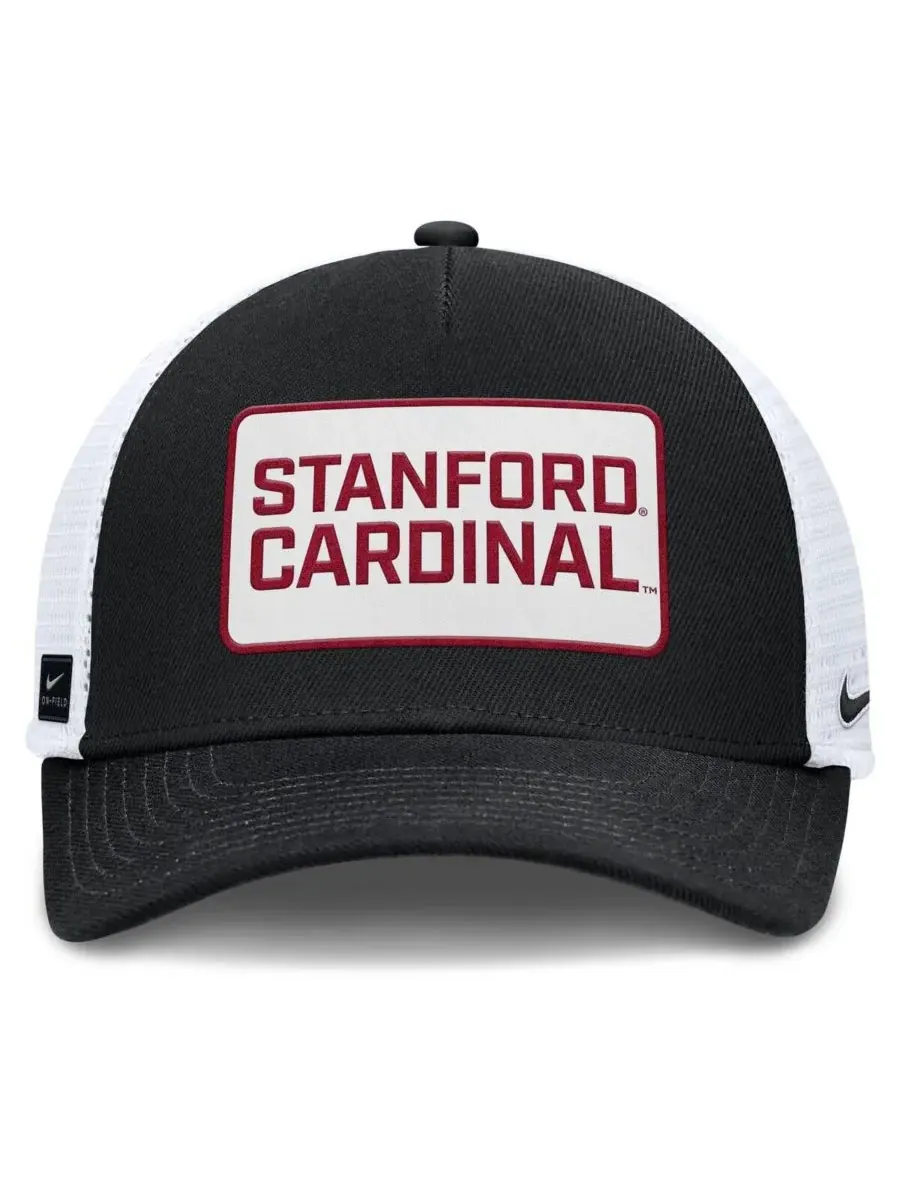 Nike Мужская регулируемая бейсболка-тракер Stanford Cardinal 2025 On-Field Rise Patch — изображение 2 из 4, черный белый