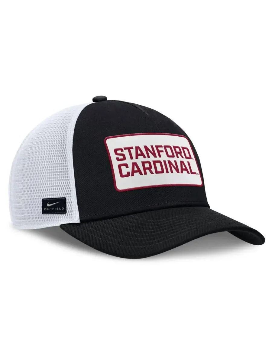 Nike Мужская регулируемая бейсболка-тракер Stanford Cardinal 2025 On-Field Rise Patch — изображение 3 из 4, черный белый