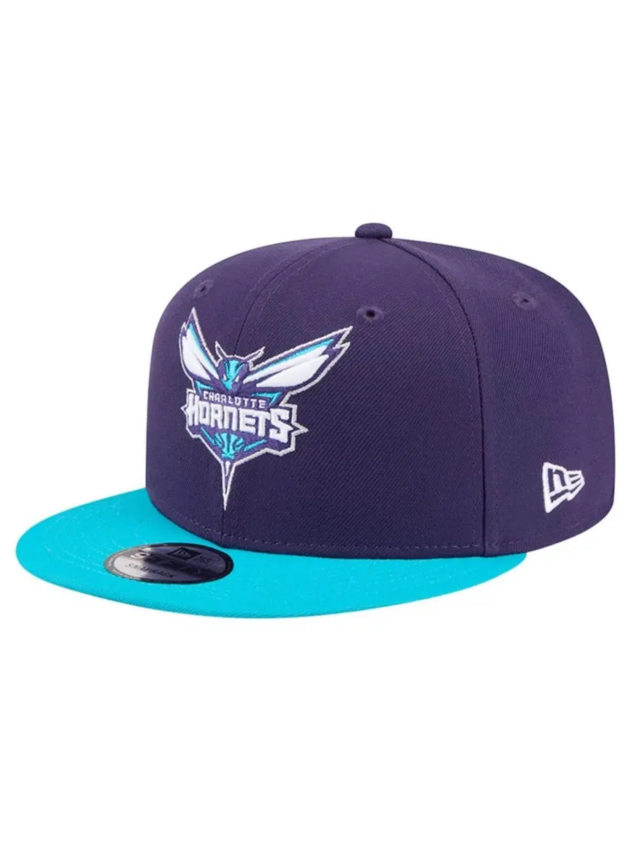 Бейсболка New Era Charlotte Hornets Two-Tone 9FIFTY Snapback — изображение 1 из 5, фиолетовый