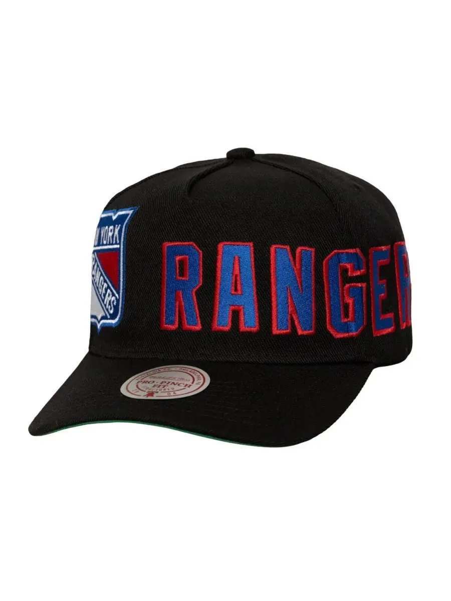 Mitchell & Ness Мужская черная бейсболка New York Rangers с логотипом Busted Logo Wordmark — изображение 1 из 3, черный
