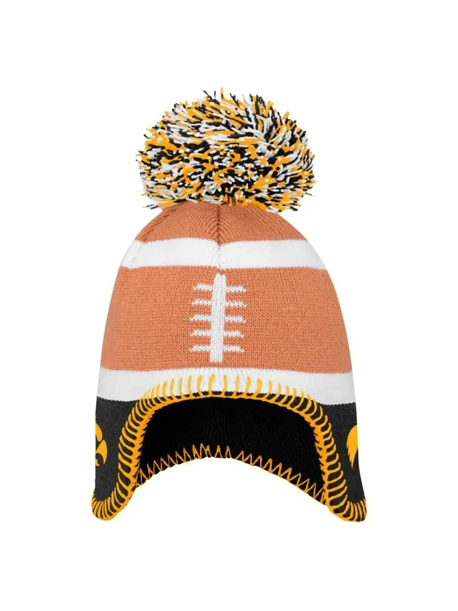 Fanatics Детская шапочка с помпоном в виде футбольного мяча команды Iowa Hawkeyes — изображение 2 из 2, коричневый