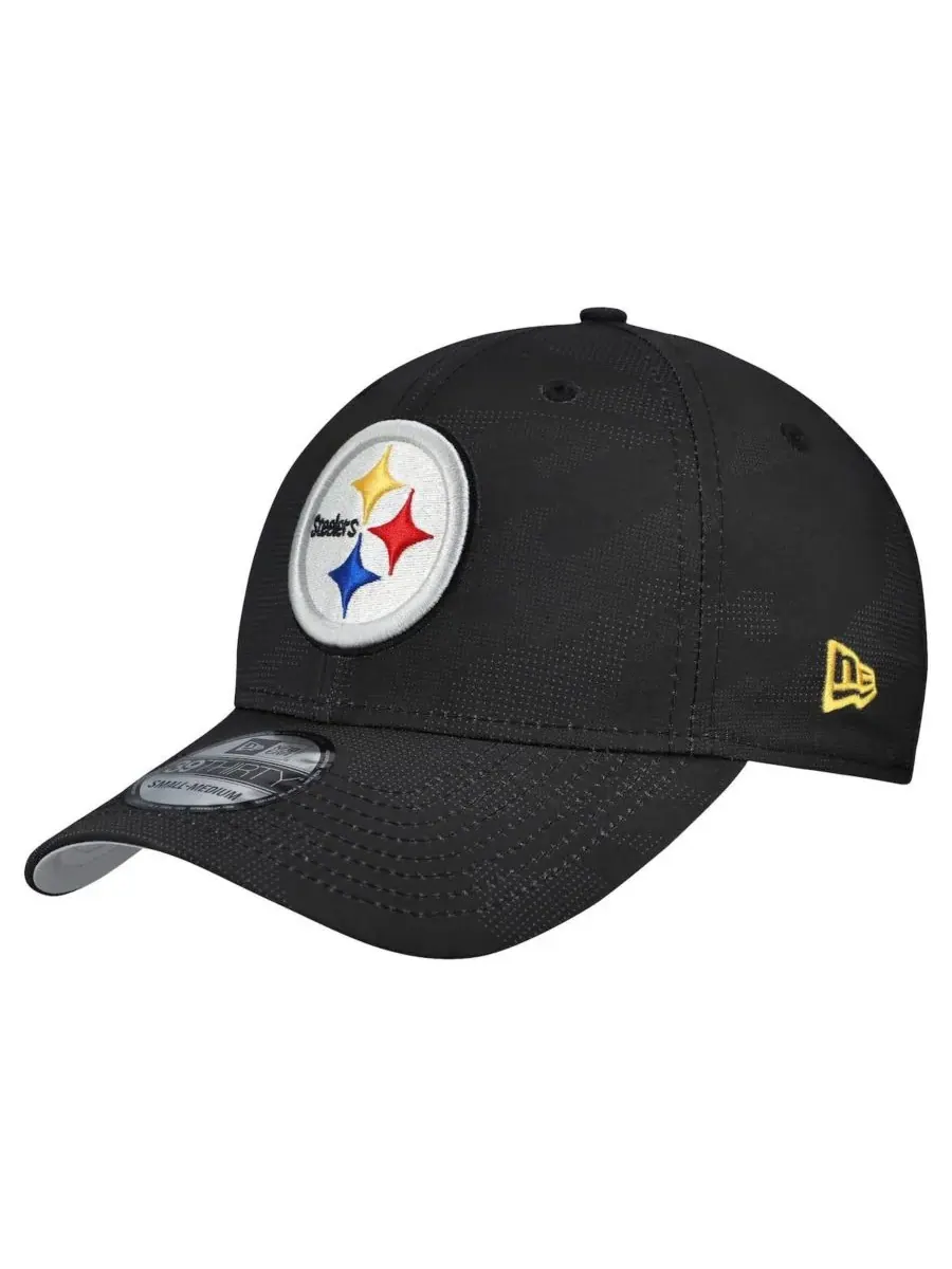New Era Мужская черная кепка Pittsburgh Steelers с камуфляжным рисунком, модель 39THIRTY — изображение 1 из 4, черный