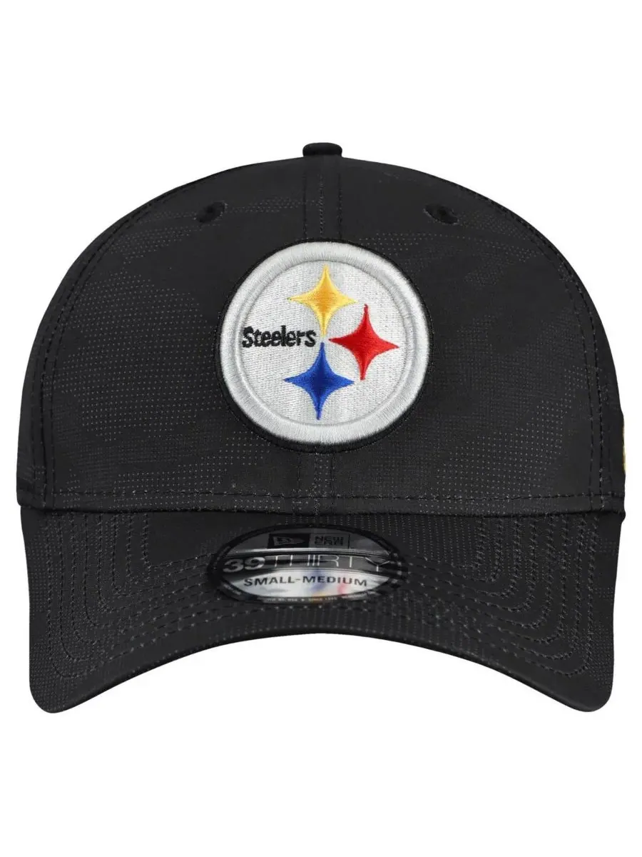 New Era Мужская черная кепка Pittsburgh Steelers с камуфляжным рисунком, модель 39THIRTY — изображение 2 из 4, черный