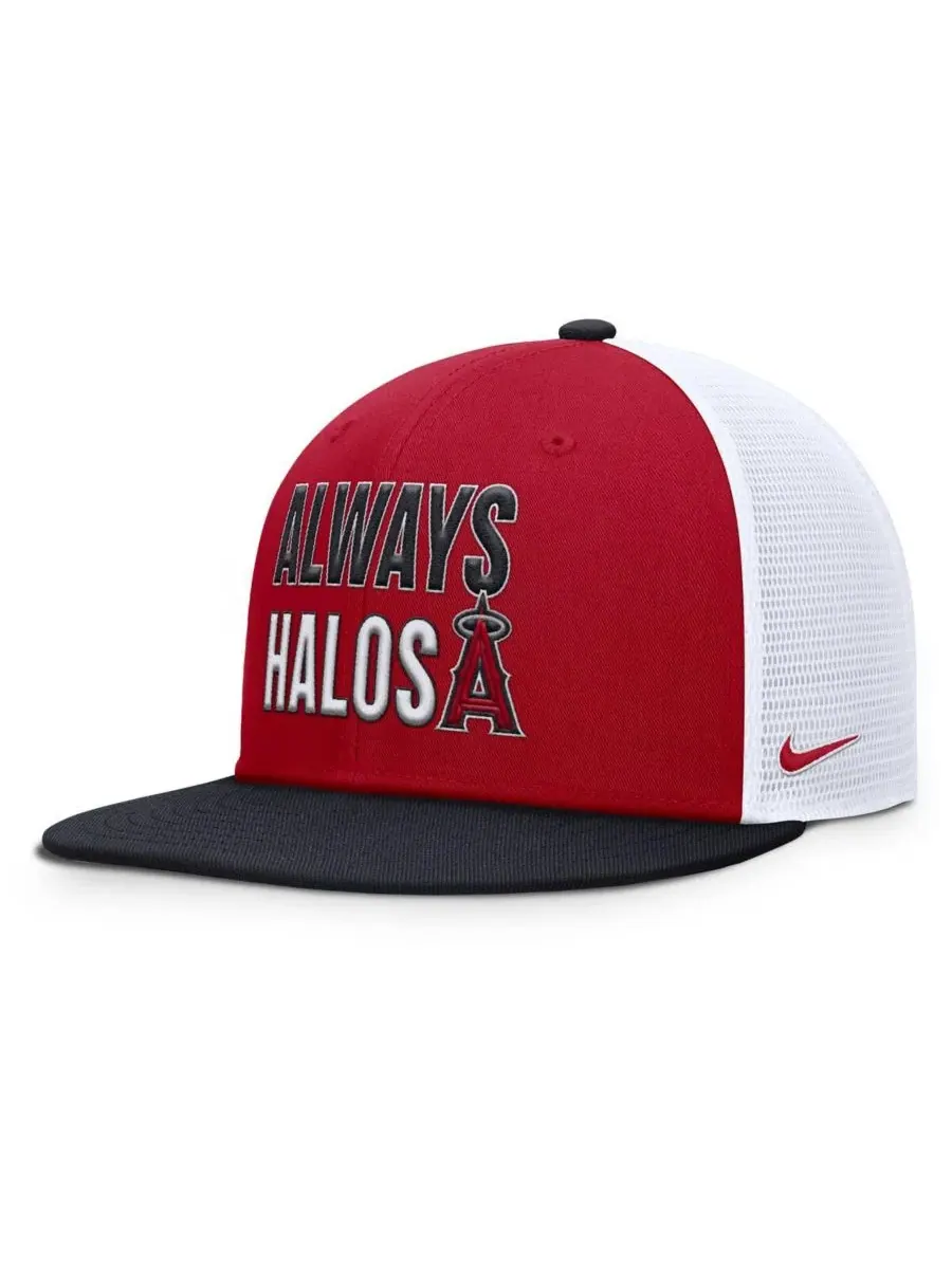 Nike Мужская красная бейсболка Los Angeles Angels Pro Trucker Snapback — изображение 3 из 4, красный