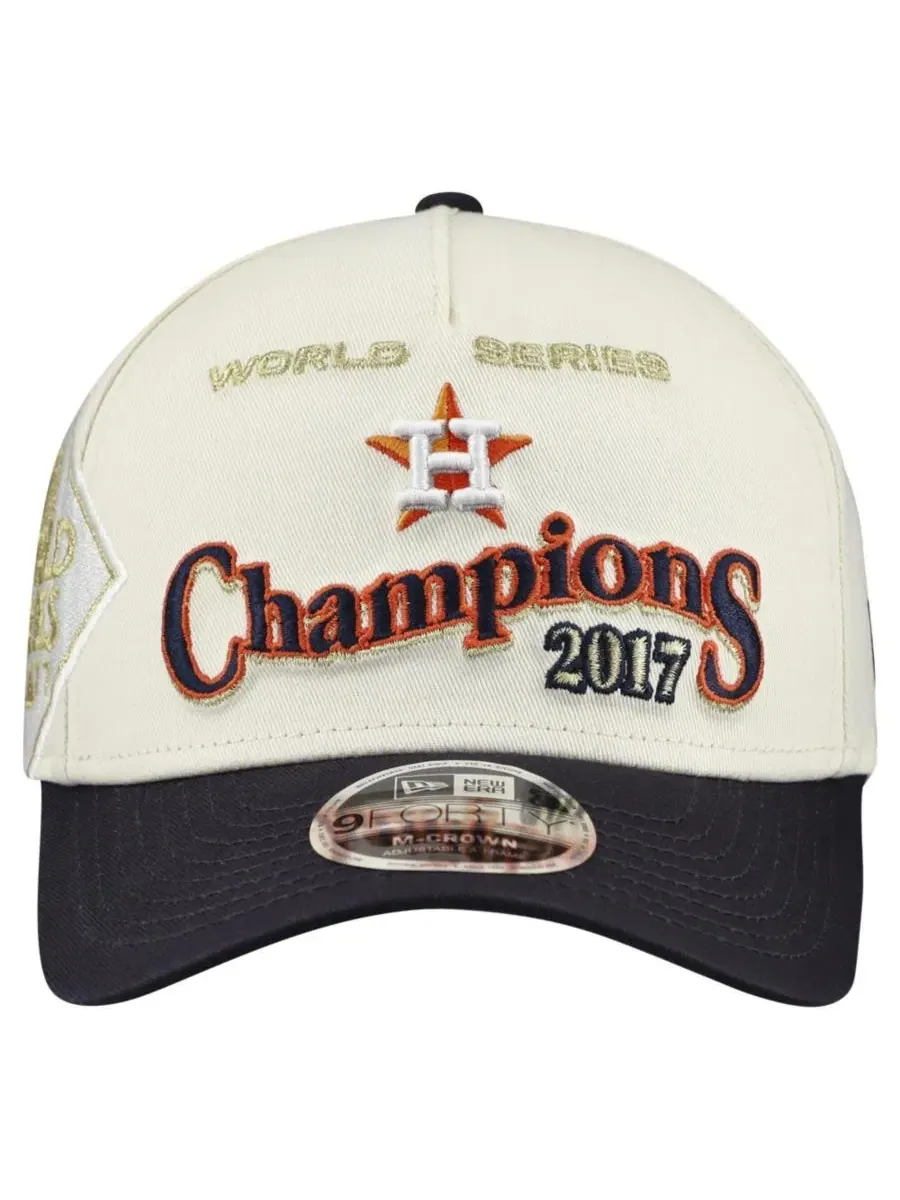 Кепка с вышивкой World Series, модель 9FORTY M-Crown A-Frame New Era — изображение 2 из 4, кремовый темно-синий