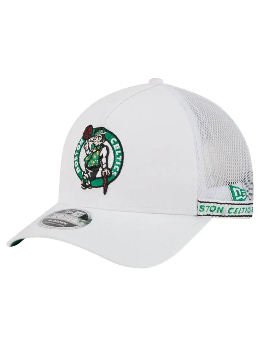Кепка с вышитым логотипом Boston Celtics Featherweight Team Tape 9FORTY M-Crown A-Frame New Era — изображение 1 из 5, белый