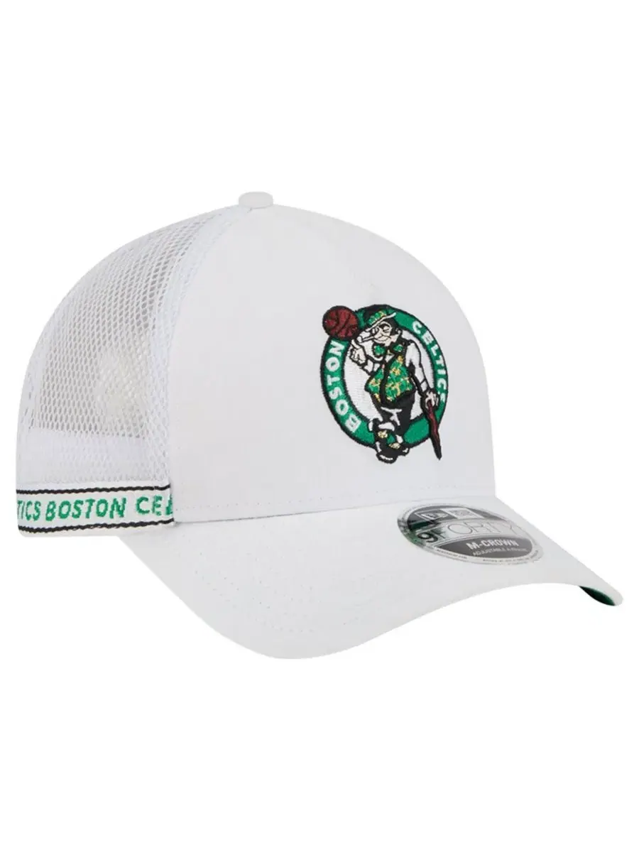 Кепка с вышитым логотипом Boston Celtics Featherweight Team Tape 9FORTY M-Crown A-Frame New Era — изображение 3 из 5, белый