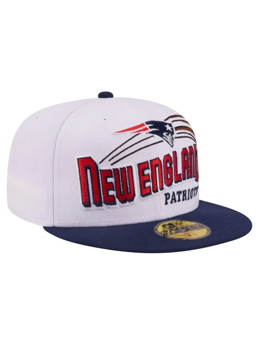 Кепка с вышивкой New England Patriots Retro Swoop 59FIFTY New Era — изображение 1 из 5, белый темно-синий