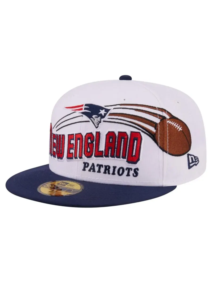 Кепка с вышивкой New England Patriots Retro Swoop 59FIFTY New Era — изображение 4 из 5, белый темно-синий
