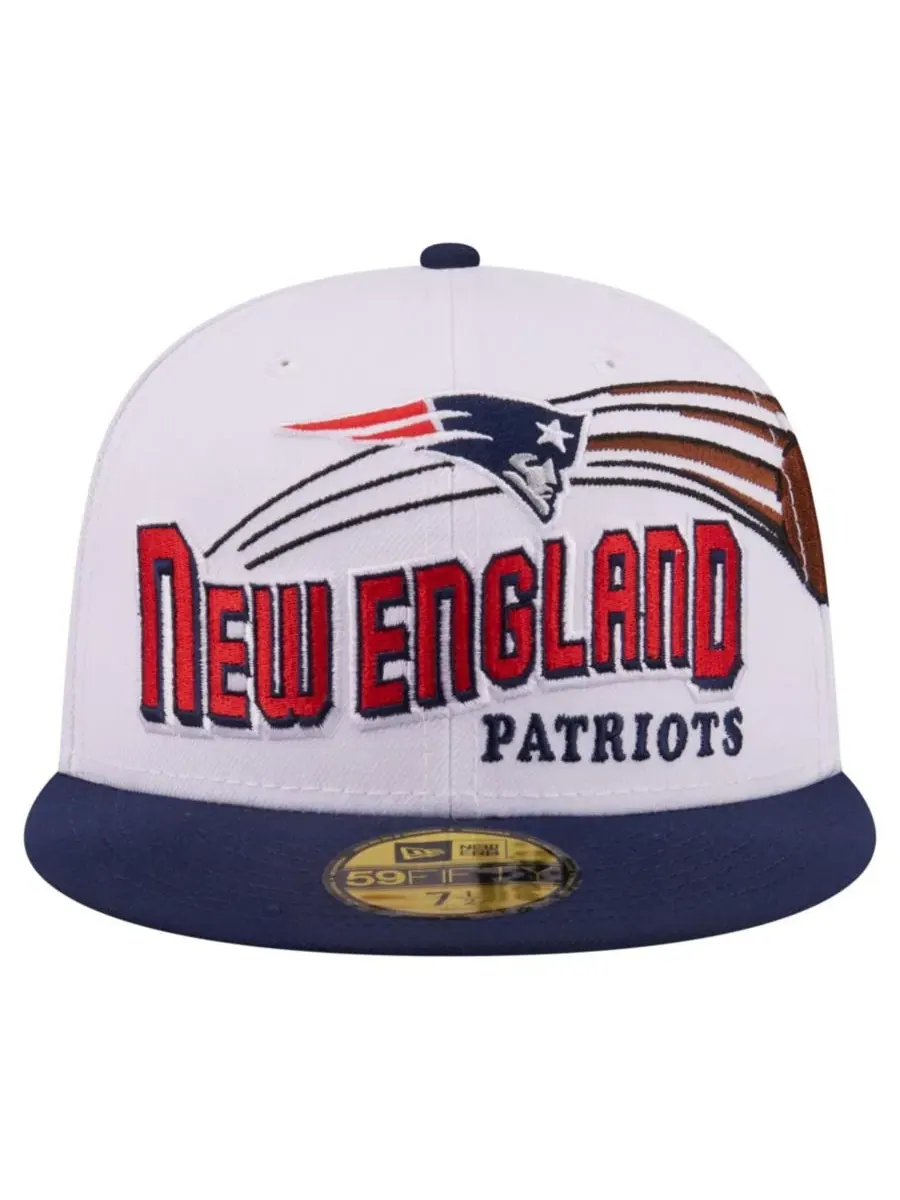 Кепка с вышивкой New England Patriots Retro Swoop 59FIFTY New Era — изображение 5 из 5, белый темно-синий