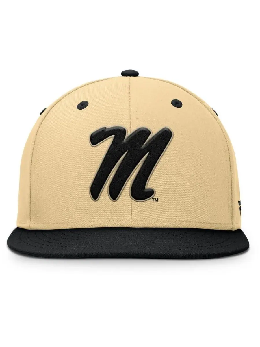 Fanatics Мужская бейсболка Ole Miss Rebels Balance Fitted Hat цвета хаки/черного — изображение 2 из 4, хаки черный