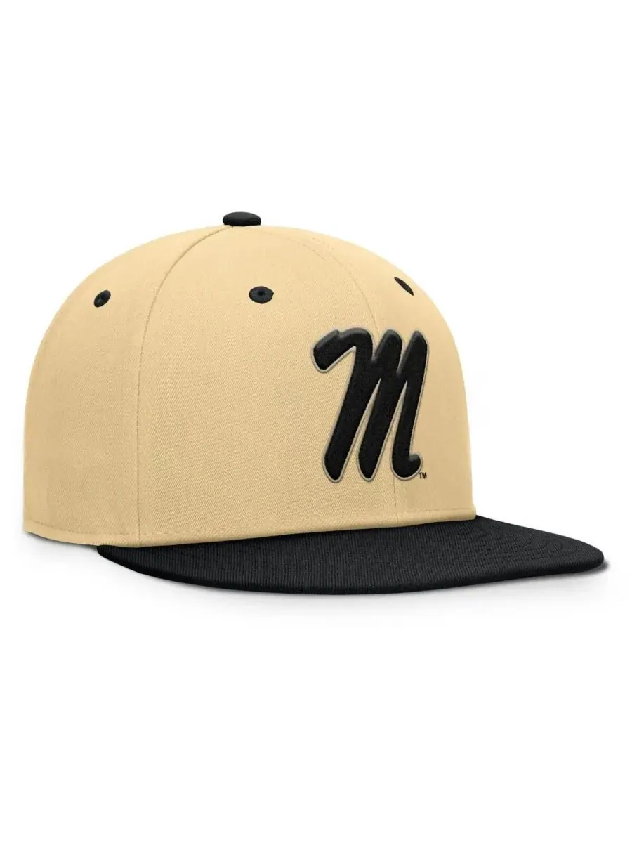 Fanatics Мужская бейсболка Ole Miss Rebels Balance Fitted Hat цвета хаки/черного — изображение 3 из 4, хаки черный