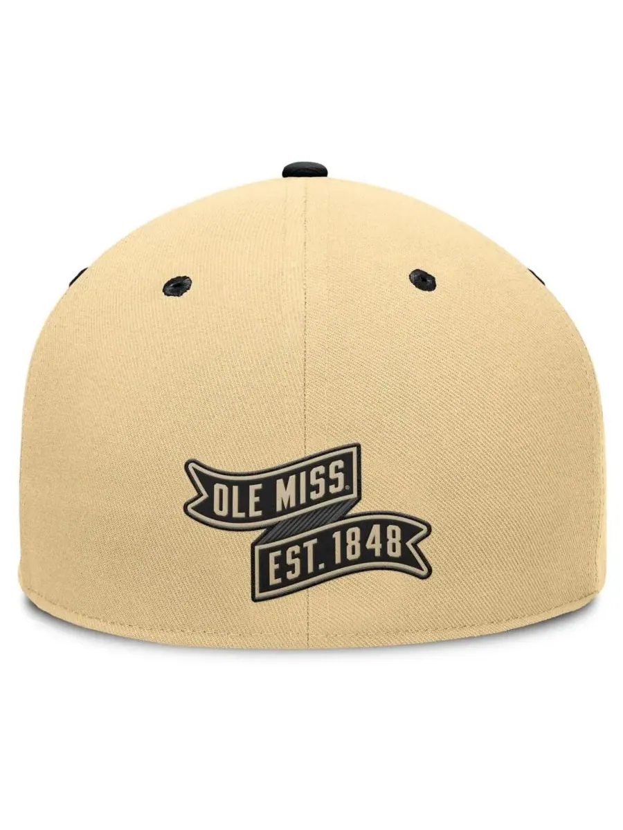 Fanatics Мужская бейсболка Ole Miss Rebels Balance Fitted Hat цвета хаки/черного — изображение 4 из 4, хаки черный