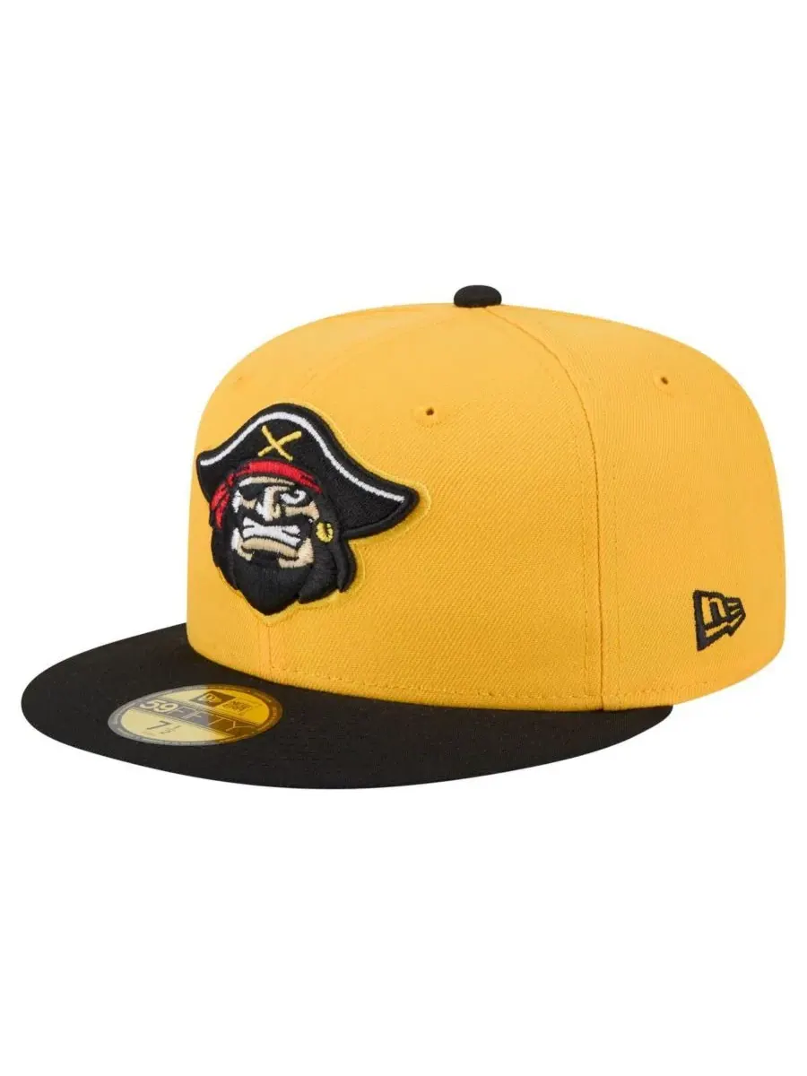 New Era Мужская желто-черная бейсболка Bradenton Marauders из коллекции Authentic Collection 59FIFTY — изображение 1 из 4