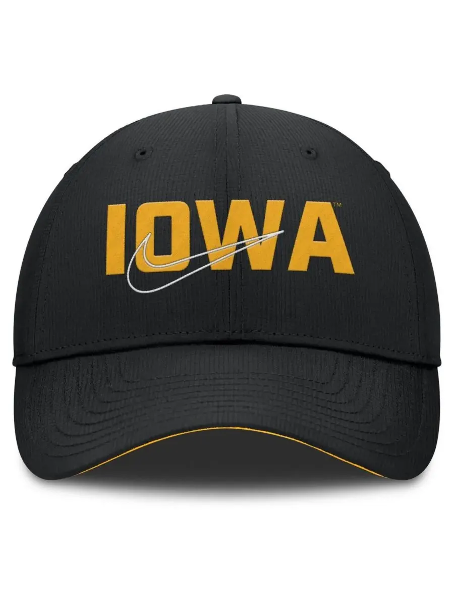 Nike Мужская черная регулируемая бейсболка Iowa Hawkeyes Club Prep Performance — изображение 2 из 4, черный