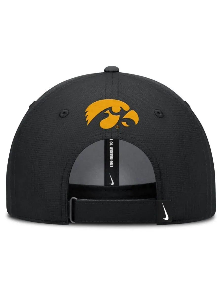 Nike Мужская черная регулируемая бейсболка Iowa Hawkeyes Club Prep Performance — изображение 4 из 4, черный