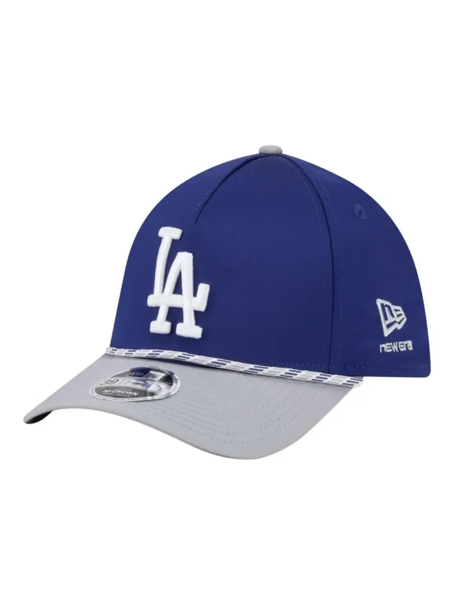 Кепка M-Crown с плетеной отделкой, Los Angeles Dodgers Rope A-Frame 39THIRTY Flex Hat New Era — изображение 1 из 5, серый