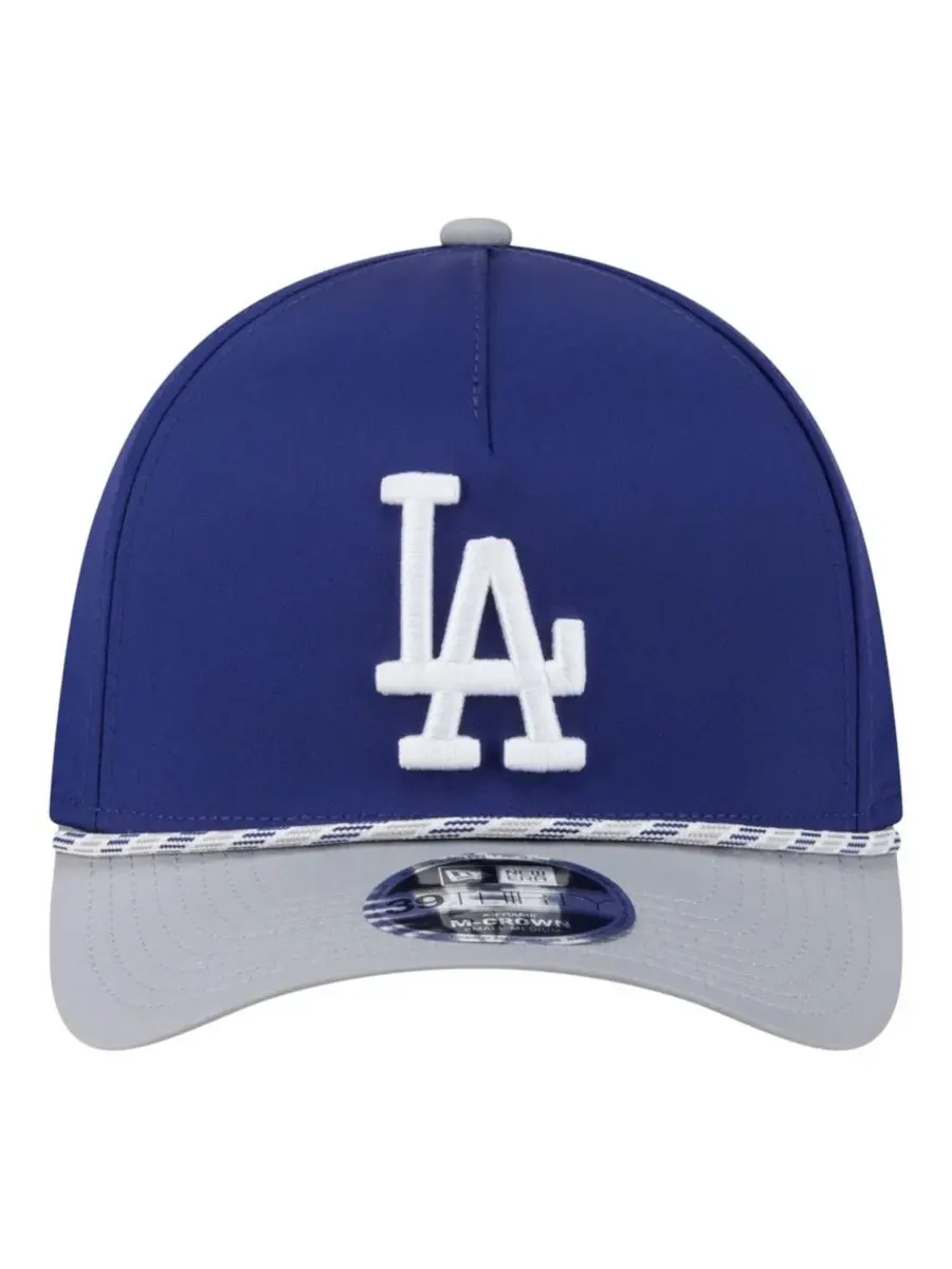 Кепка M-Crown с плетеной отделкой, Los Angeles Dodgers Rope A-Frame 39THIRTY Flex Hat New Era — изображение 2 из 5, серый