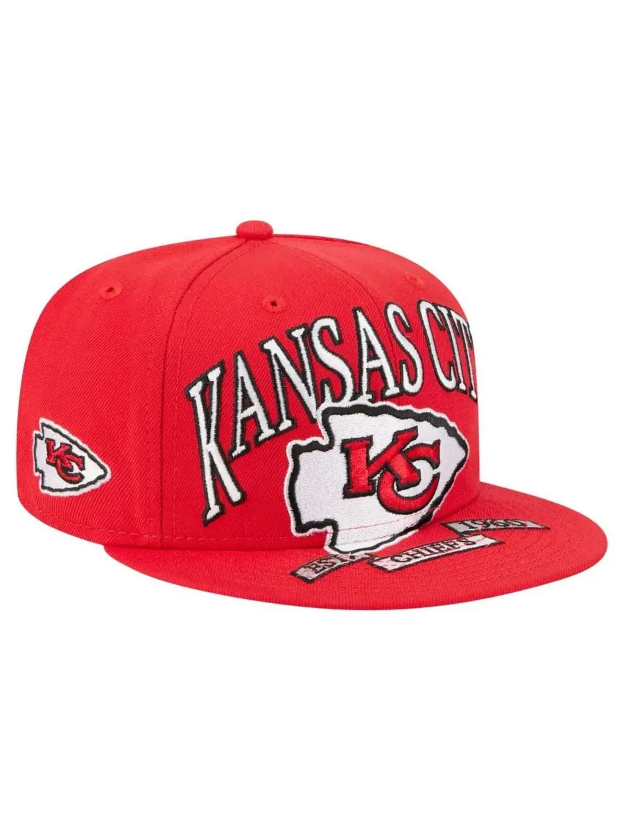 New Era Мужская красная бейсболка Kansas City Chiefs Oversized 59FIFTY Fitted Hat — изображение 1 из 5, красный