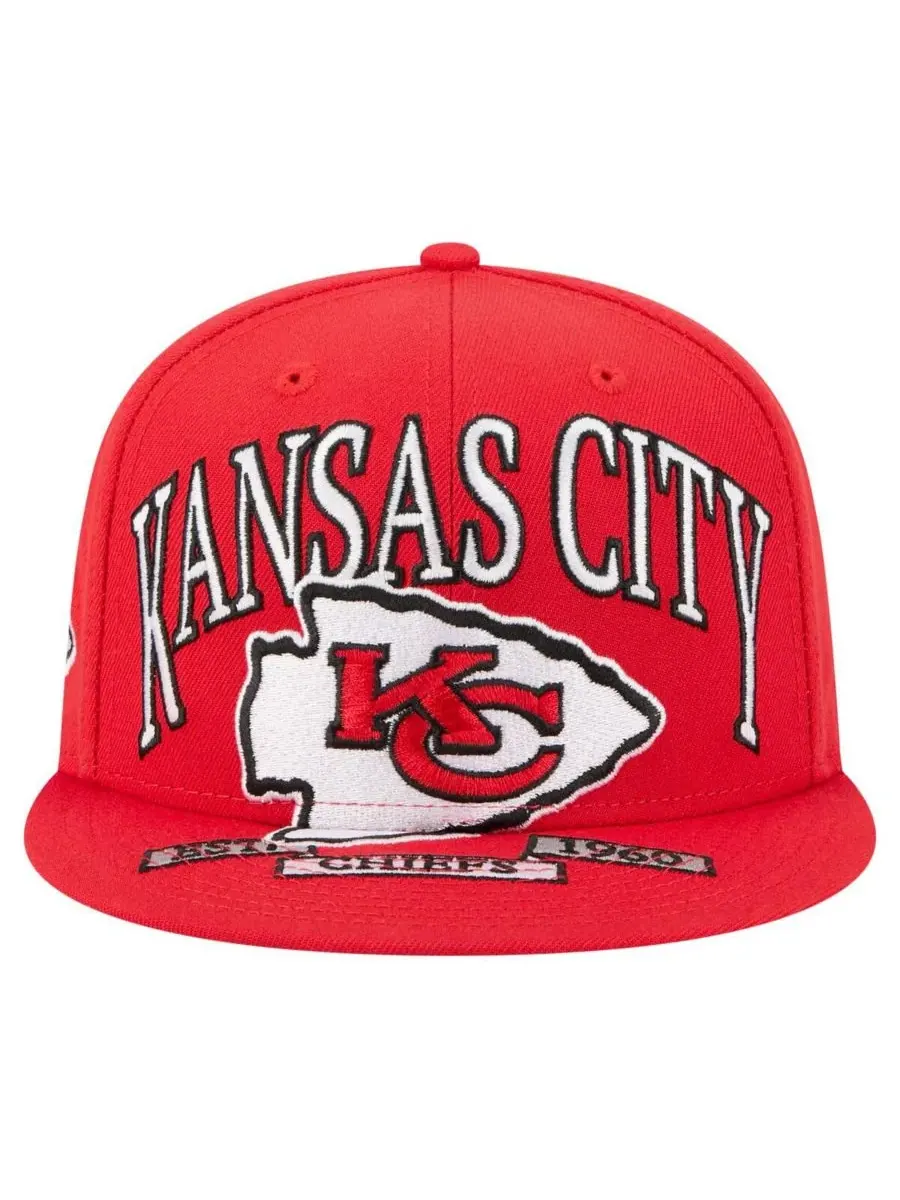 New Era Мужская красная бейсболка Kansas City Chiefs Oversized 59FIFTY Fitted Hat — изображение 5 из 5, красный