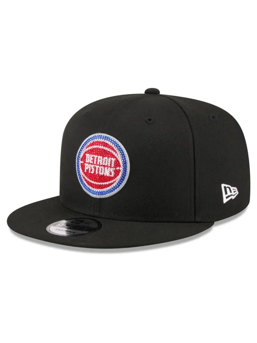 Кепка-снэпбек с принтом Detroit Pistons, модель 2026 NBA Draft Crystal 9FIFTY New Era — изображение 1 из 5, черный