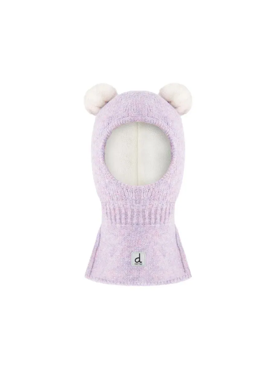 Шапка-балаклава с ушками Teddy Bear, бренд Deux par Deux — изображение 1 из 5, фиолетовый