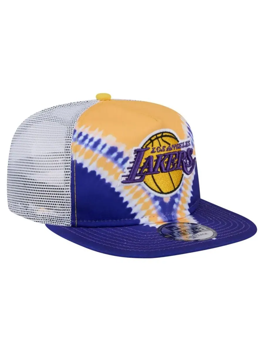 New Era Мужская фиолетово-золотая бейсболка-снепбек Los Angeles Lakers в стиле ретро — изображение 3 из 5