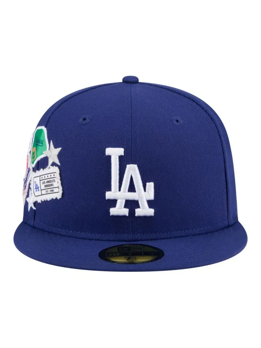 Бейсболка New Era Los Angeles Dodgers City Patch 59FIFTY — изображение 2 из 4, королевский