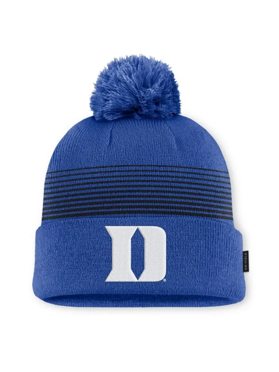 Шапка с помпоном Duke Blue Devils 2026 On-Field Cuffed Knit Hat Nike — изображение 1 из 2, черный