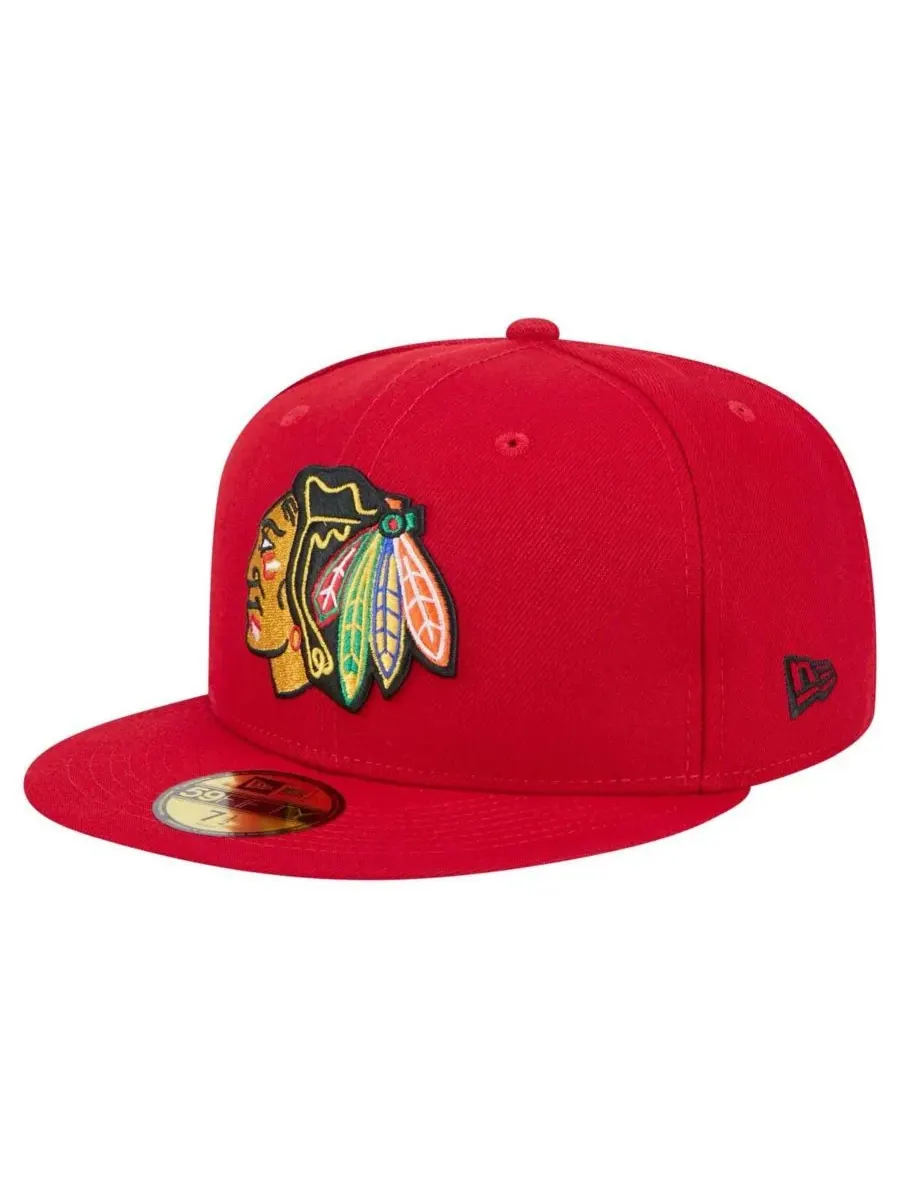 New Era Мужская красная бейсболка Chicago Blackhawks Core 59FIFTY Fitted Hat — изображение 1 из 5, красный