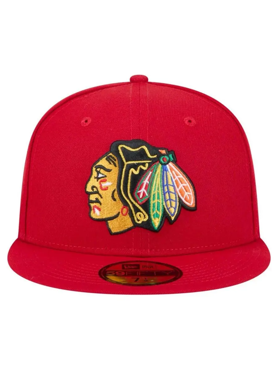 New Era Мужская красная бейсболка Chicago Blackhawks Core 59FIFTY Fitted Hat — изображение 2 из 5, красный