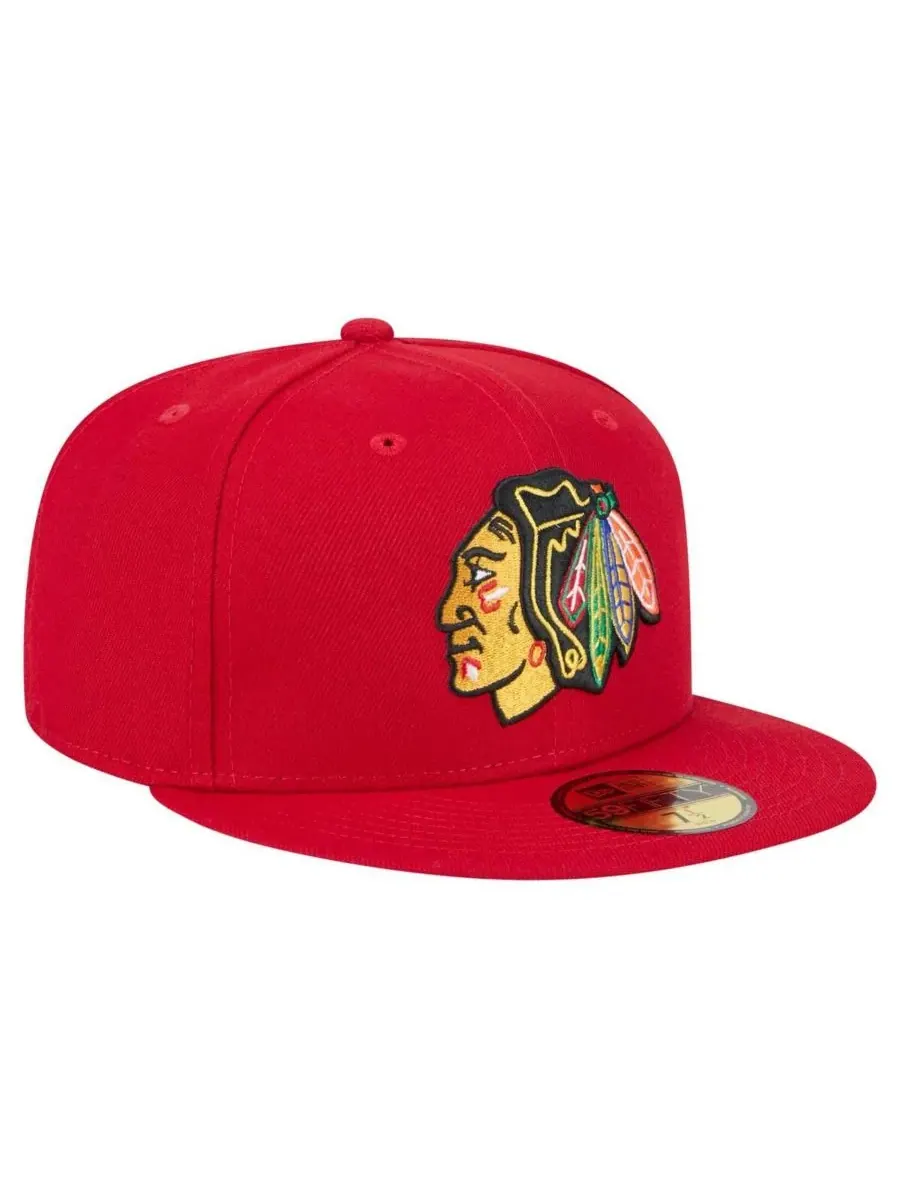 New Era Мужская красная бейсболка Chicago Blackhawks Core 59FIFTY Fitted Hat — изображение 3 из 5, красный