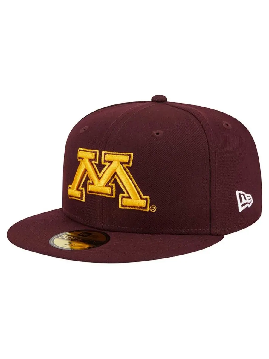 New Era Мужская бордовая кепка Minnesota Golden Gophers 59FIFTY — изображение 1 из 5, коричневый