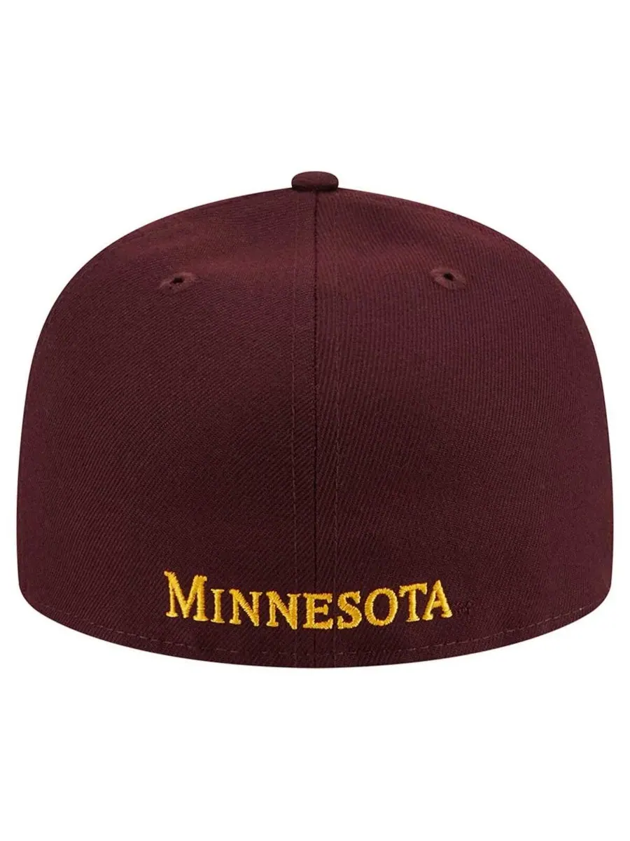 New Era Мужская бордовая кепка Minnesota Golden Gophers 59FIFTY — изображение 3 из 5, коричневый
