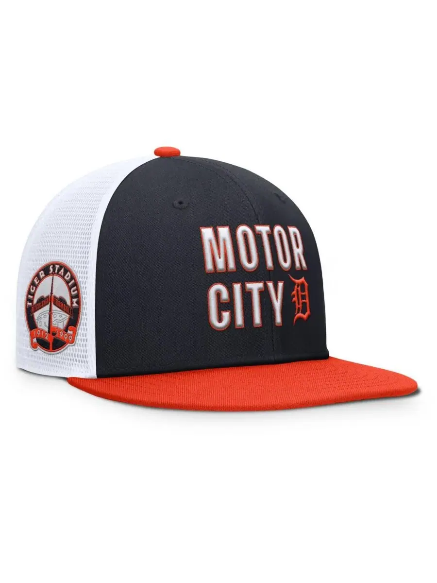 Nike Мужская кепка-тракер Detroit Tigers Pro Trucker Snapback темно-синего/оранжевого цвета — изображение 1 из 4