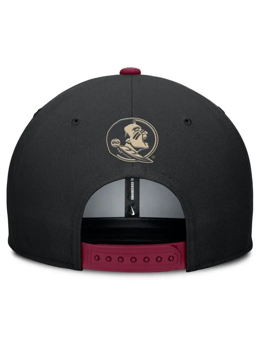 Nike Мужская черная/гранатовая бейсболка Florida State Seminoles 2025 Sideline Campus Pro Local с — изображение 4 из 4