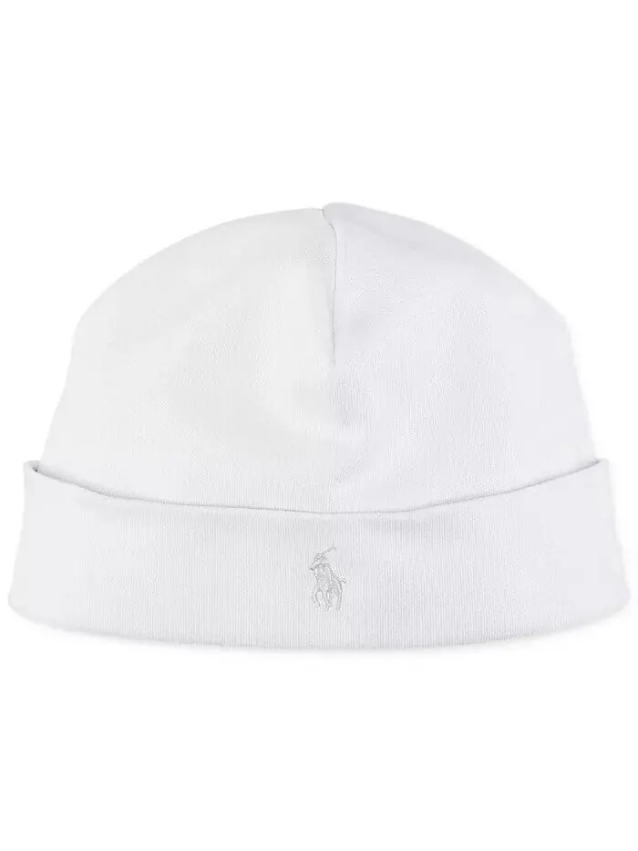 Хлопковая шапка для мальчика или девочки Polo Ralph Lauren — изображение 1 из 3, белый