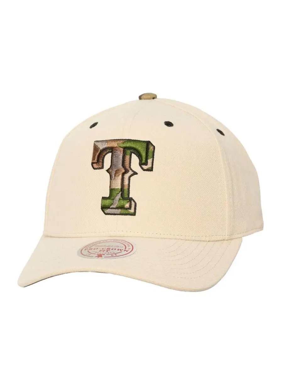 Кепка-снапбек Pro Crown с вышитым логотипом Texas Rangers Mitchell & Ness — изображение 1 из 3, бежевый