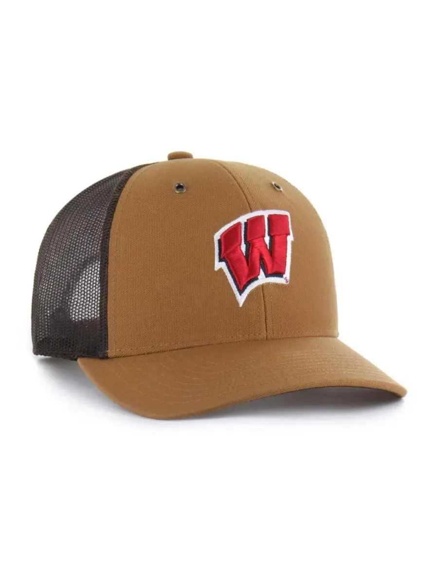 Кепка-тракер с вышивкой Wisconsin Badgers, модель Carhartt x '47 '47 Brand — изображение 2 из 4, коричневый