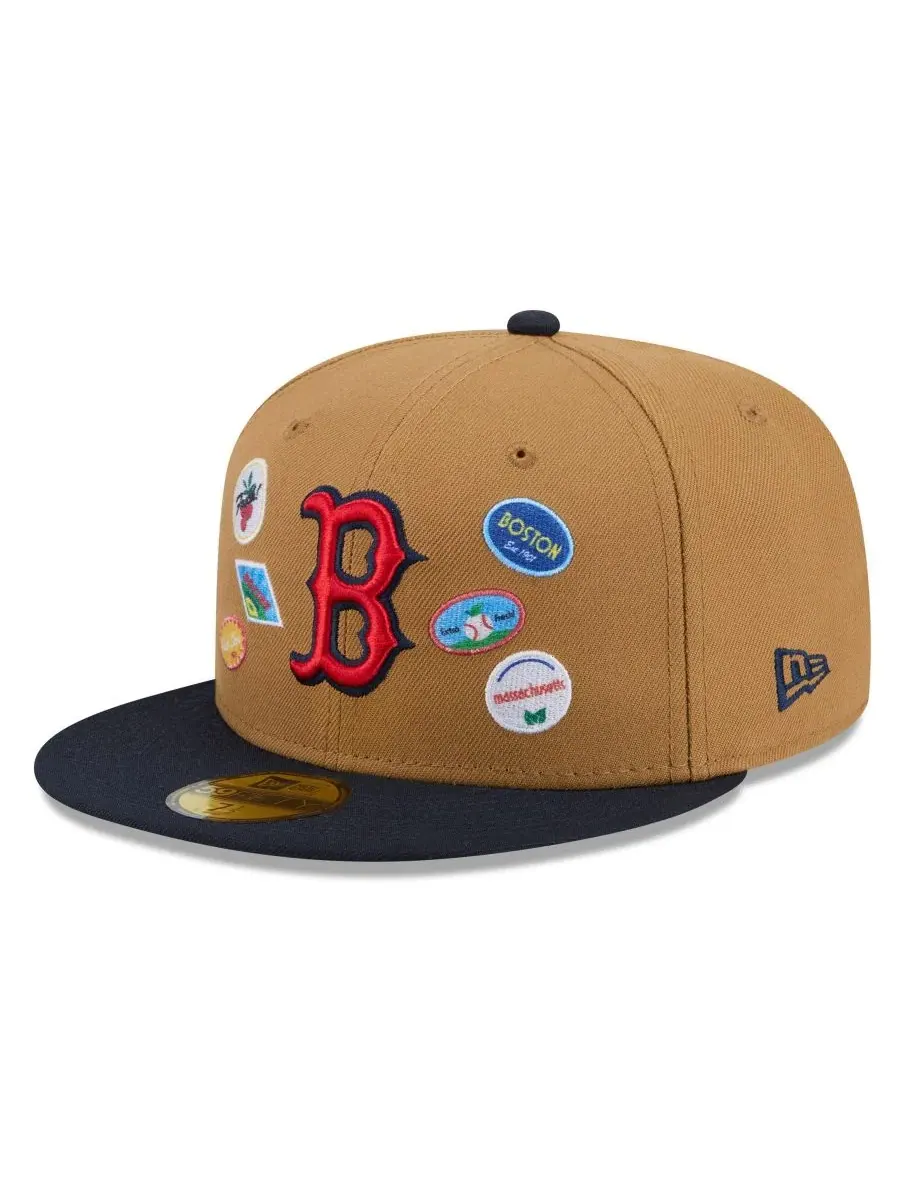 Кепка с вышивкой Fruit Sticker 59FIFTY New Era — изображение 3 из 5, бежевый темно-синий