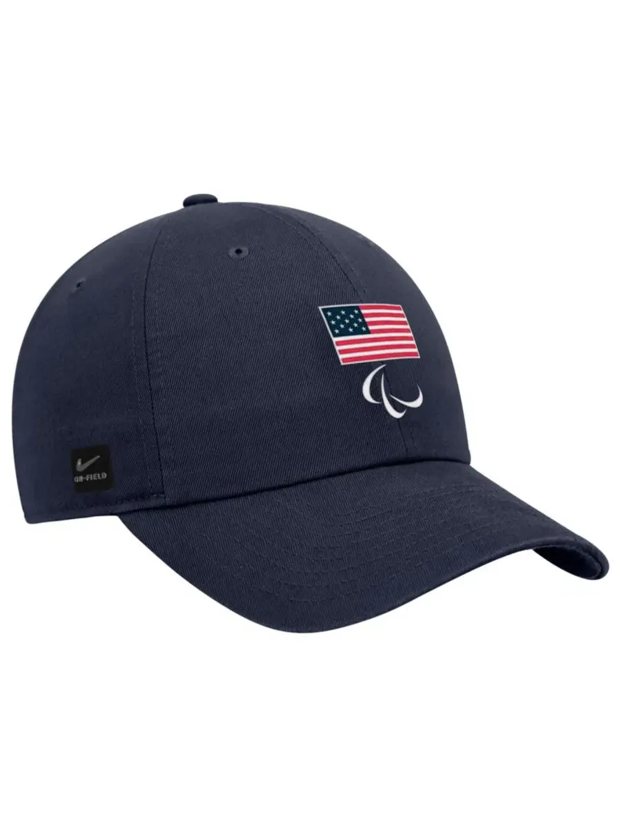 Бейсболка Nike с вышивкой U.S. Paralympics Crest Logo Club Adjustable Hat — изображение 2 из 3, темно-синий