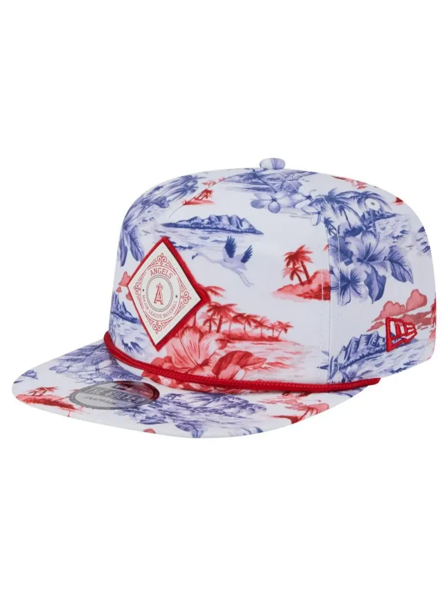 New Era Мужская белая кепка-бейсболка Los Angeles Angels с принтом Island Golfer Snapback — изображение 1 из 4, белый