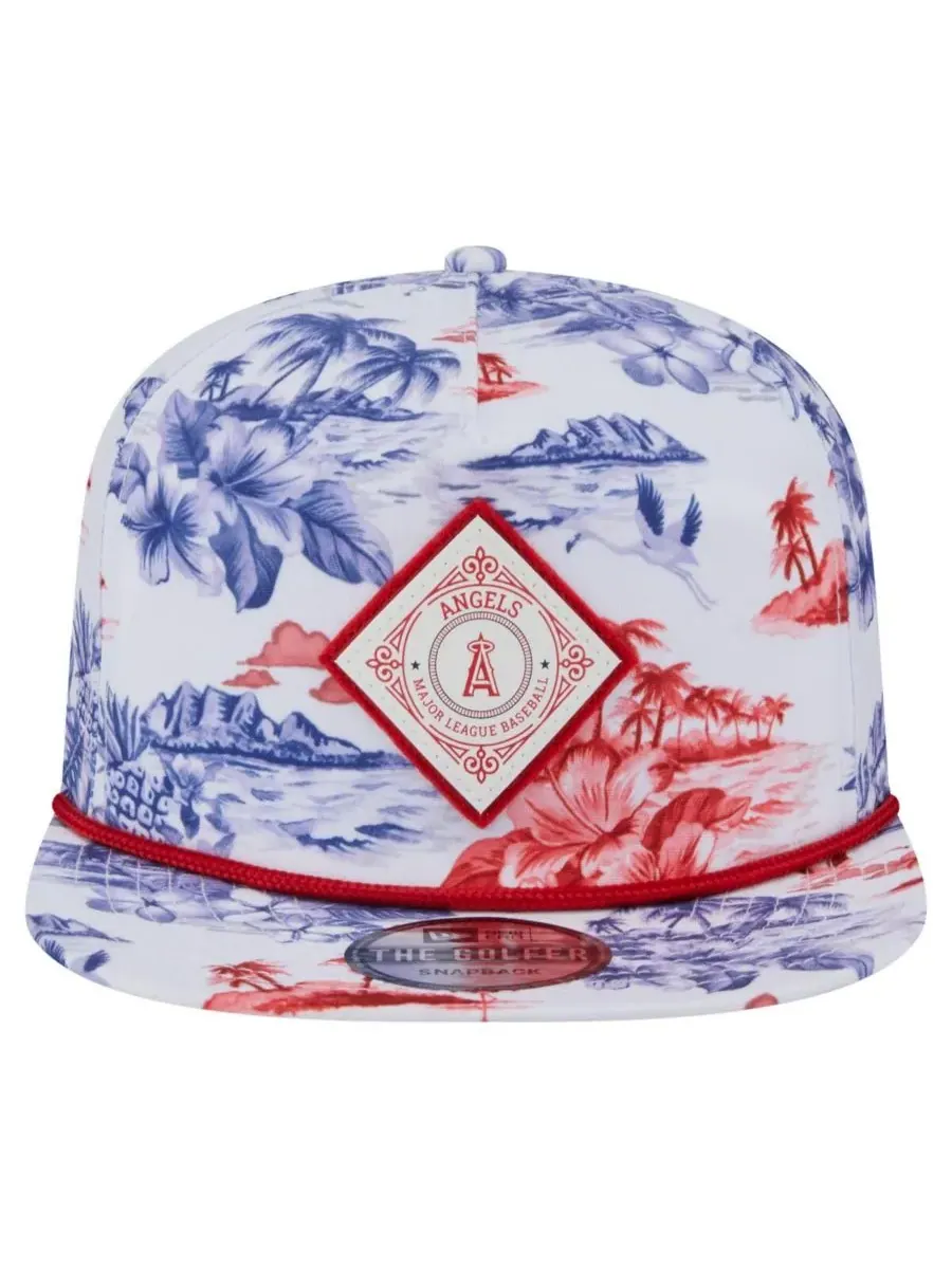 New Era Мужская белая кепка-бейсболка Los Angeles Angels с принтом Island Golfer Snapback — изображение 2 из 4, белый