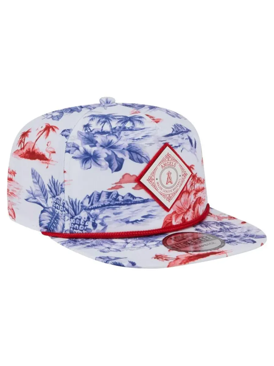 New Era Мужская белая кепка-бейсболка Los Angeles Angels с принтом Island Golfer Snapback — изображение 3 из 4, белый