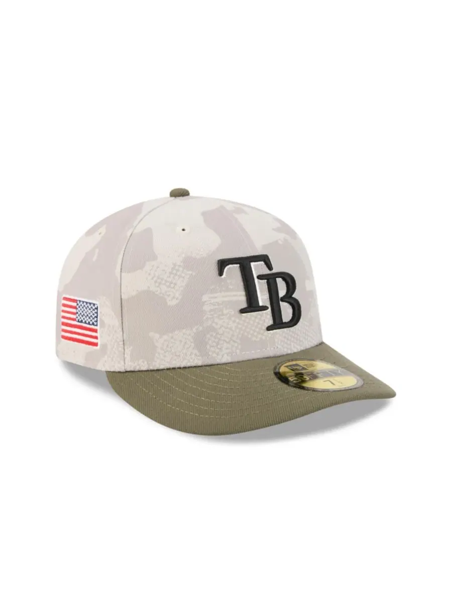 New Era Мужская светло-бежевая/оливковая кепка Tampa Bay Rays 59FIFTY, посвященная Дню вооруженных — изображение 1 из 5