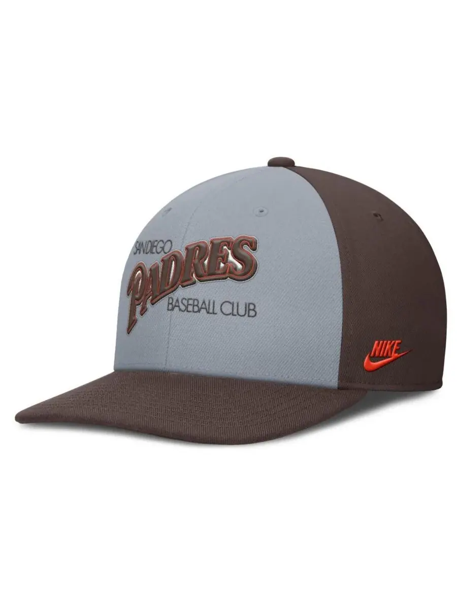 Nike Мужская серо-коричневая бейсболка San Diego Padres Pro Performance Snapback — изображение 3 из 4, серый коричневый