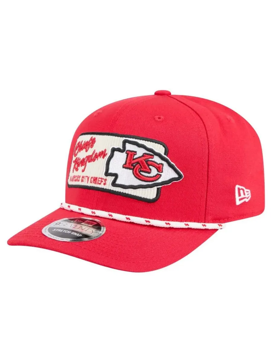 New Era Мужская красная кепка Kansas City Chiefs с кричалкой 9SEVENTY и застежкой-липучкой — изображение 1 из 4, красный