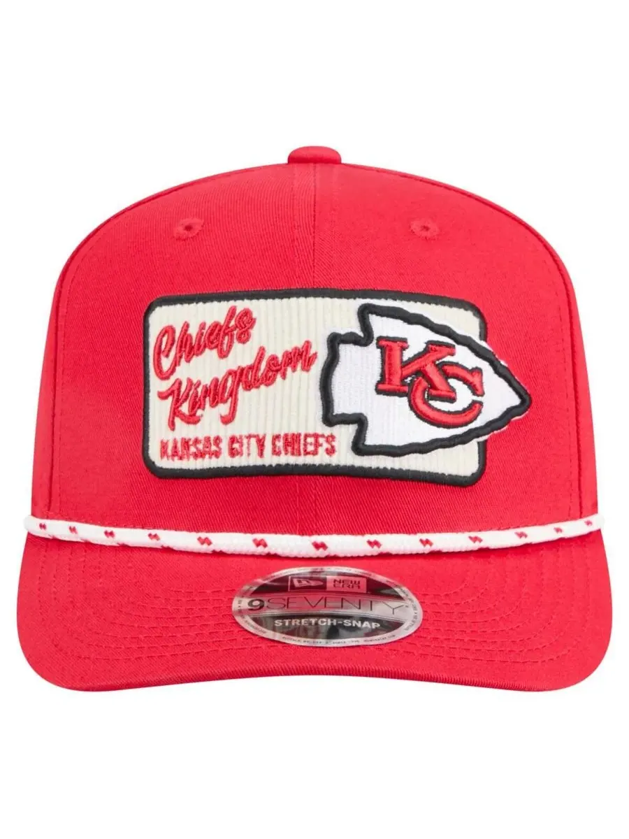 New Era Мужская красная кепка Kansas City Chiefs с кричалкой 9SEVENTY и застежкой-липучкой — изображение 2 из 4, красный